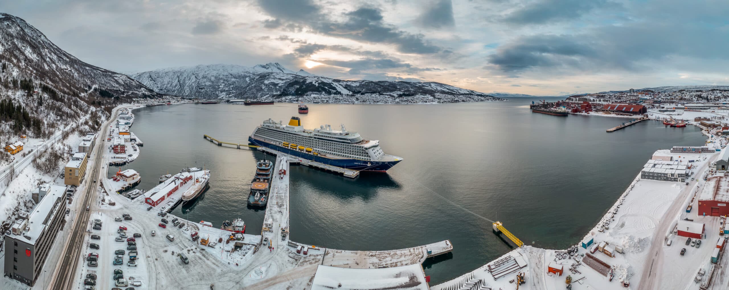 Panoramabilde fra Narvik Havn. Foto: Narvik Havn